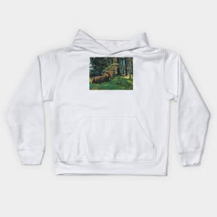 Highland Cow on Mull Kids Hoodie